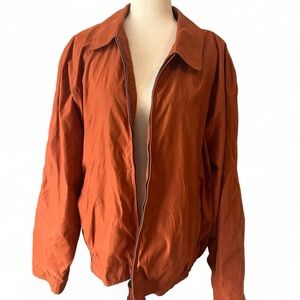 Men’s Outdoors Rust Orange Skater Zip Bomber Jacket